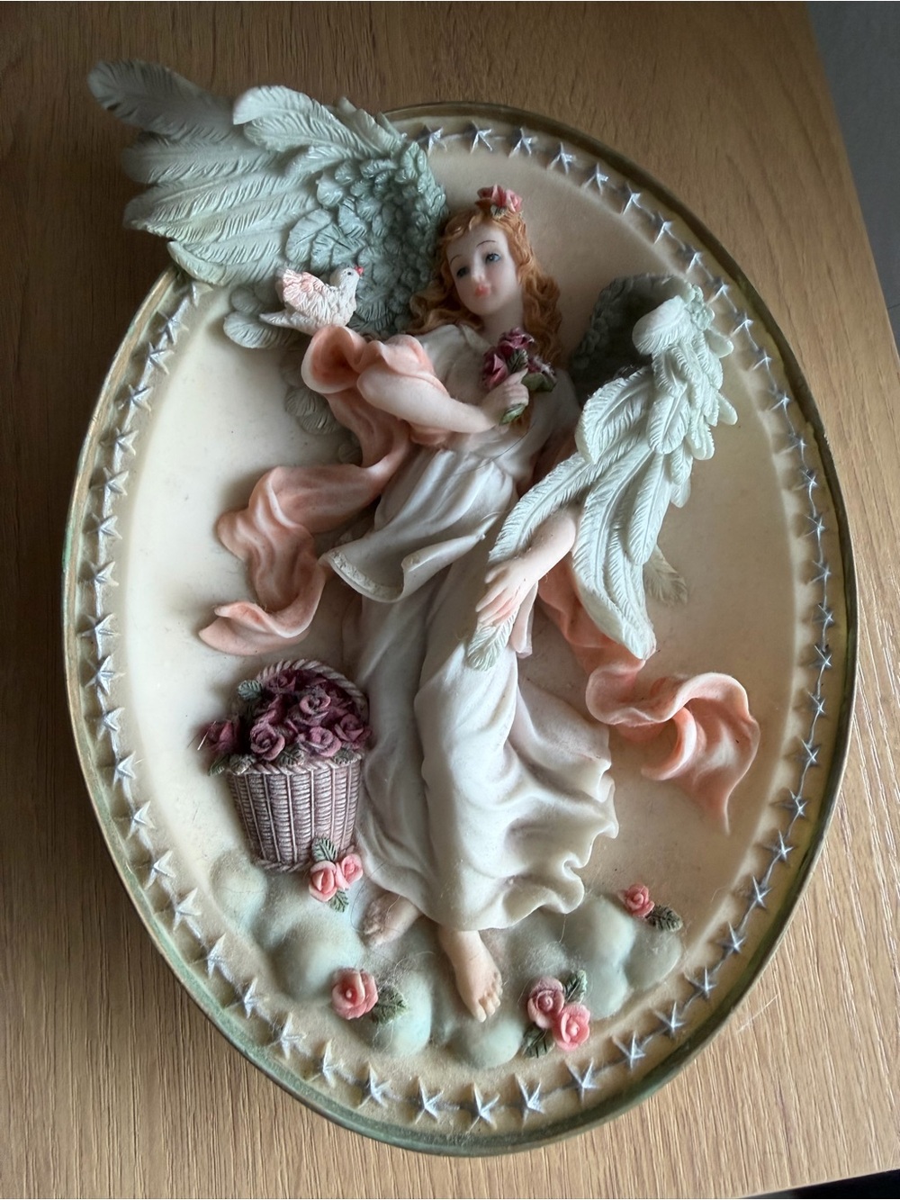 Angel Wall Plaque with Pink Accents